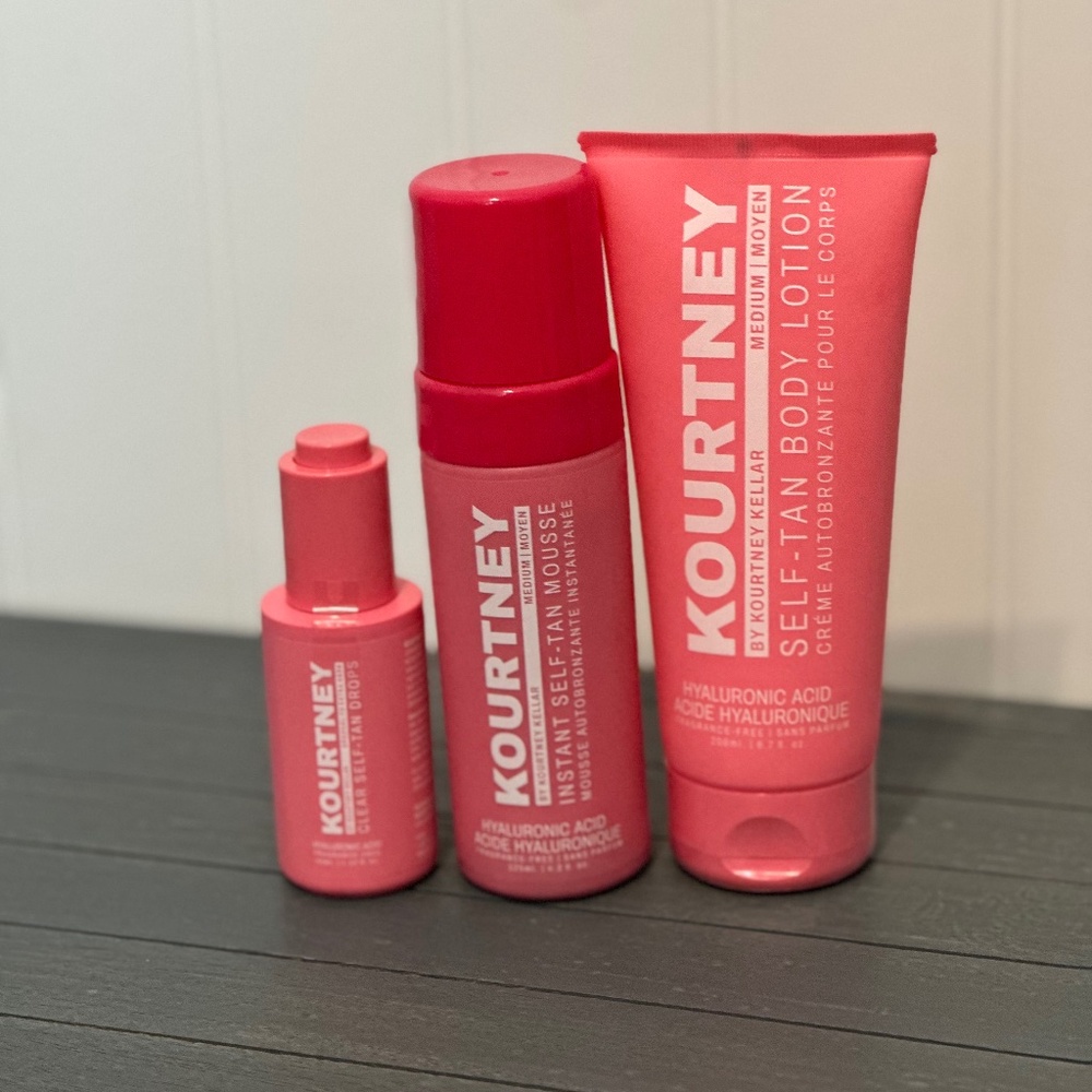 Kourtney Keller Self Tanning Mouse, Body Lotion, and Clear Tanning Drops